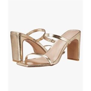 NWOB The Drop Women's Avery Square Toe Strappy 3.75" Heeled Sandal Gold Size 11